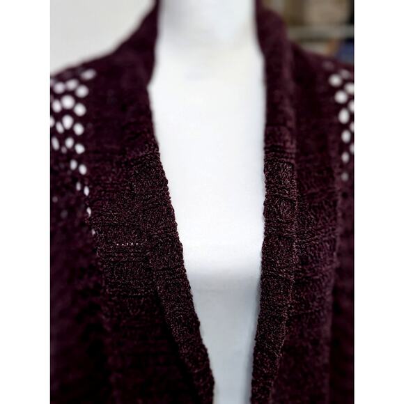 Simply Noelle Chenille shrug Sz L Knitted + crochet Bust to 50"CB 26"Gently used - Picture 1 of 9